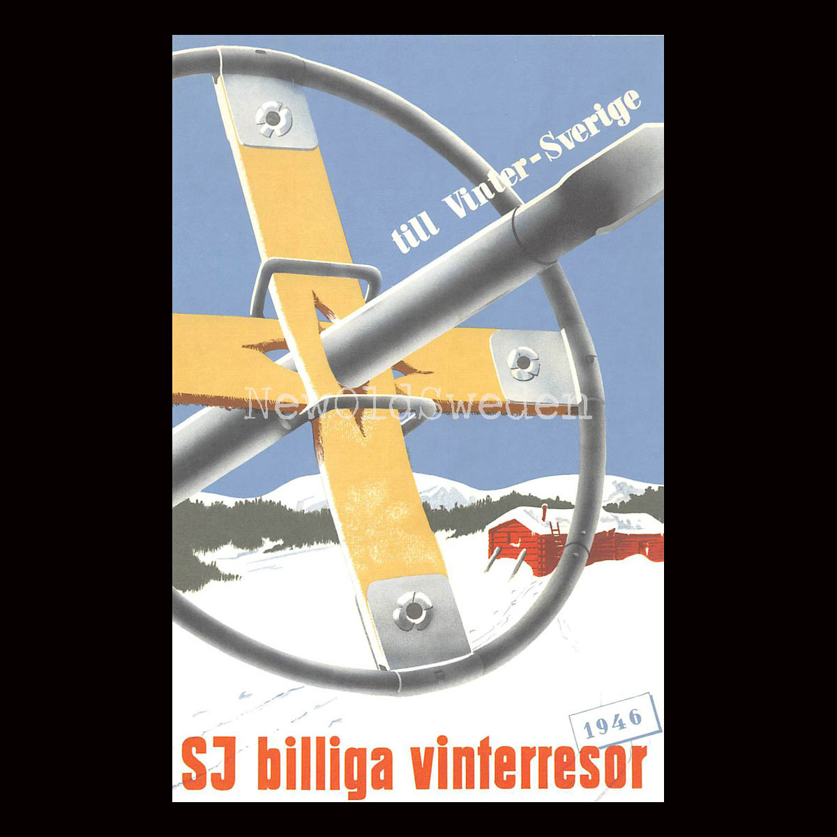 SJ - TRUGA TILL VINTERSVERIGE - 1946 - Vykort 12 x 18 cm