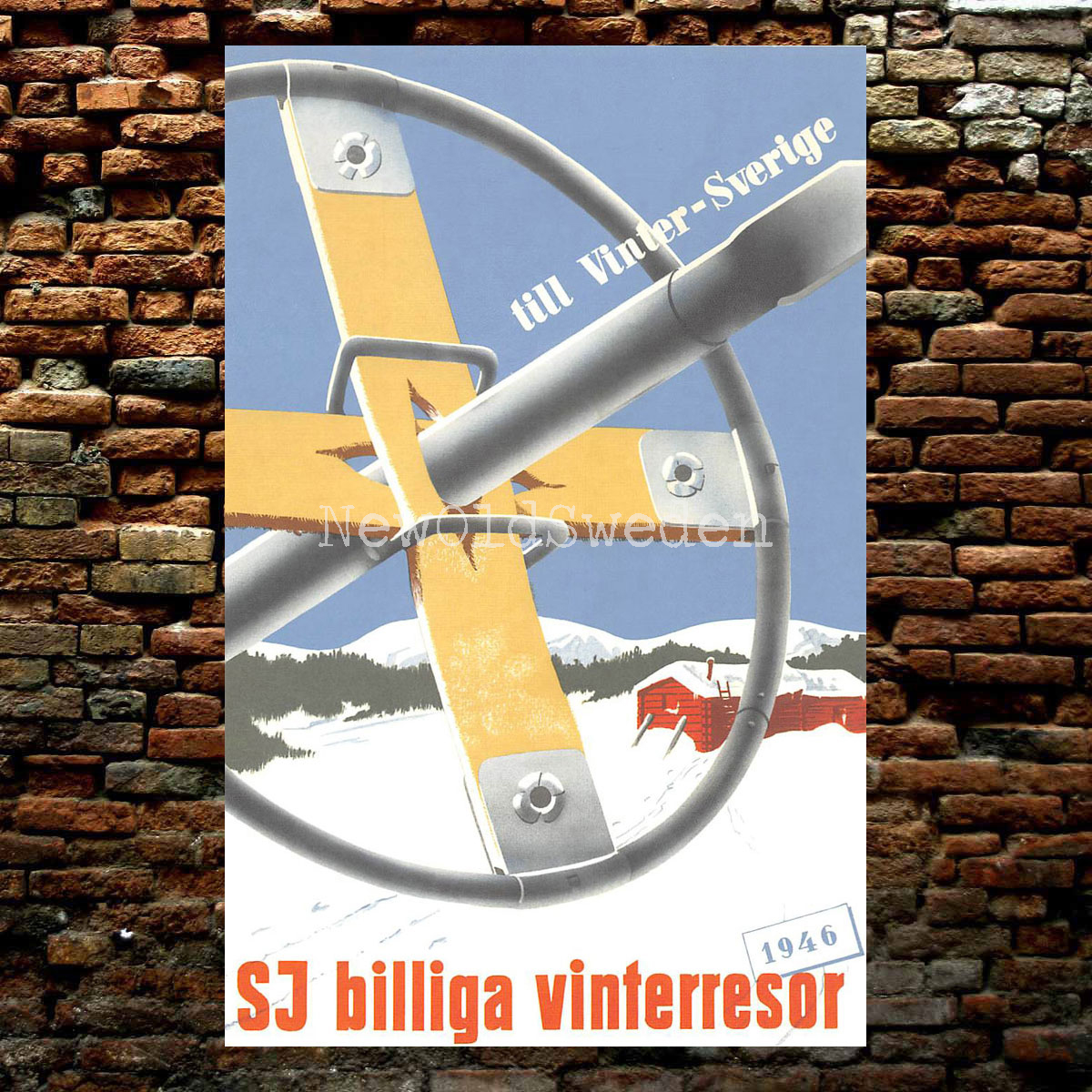 SJ - TRUGA TILL VINTERSVERIGE - 1946 - Vykort 12 x 18 cm - 2