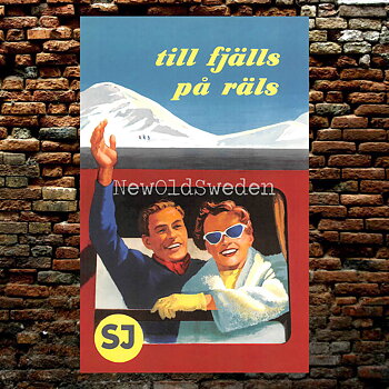 SJ TILL FJÄLLS PÅ RÄLS - 1953 - Vykort 12 x 18 cm