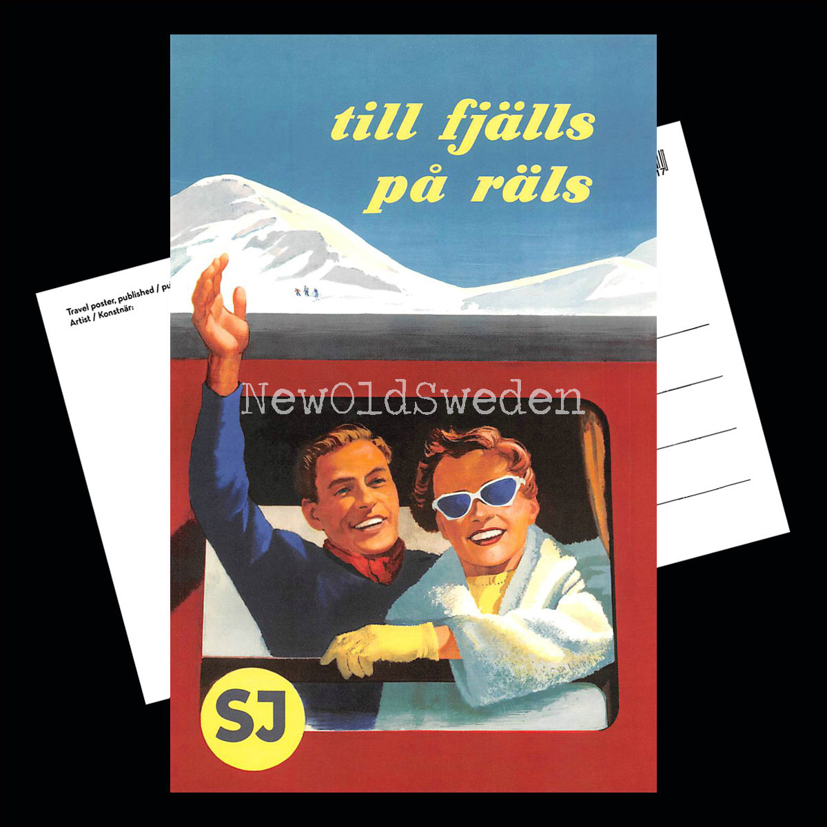 SJ TILL FJÄLLS PÅ RÄLS - 1953 - Vykort 12 x 18 cm - 3