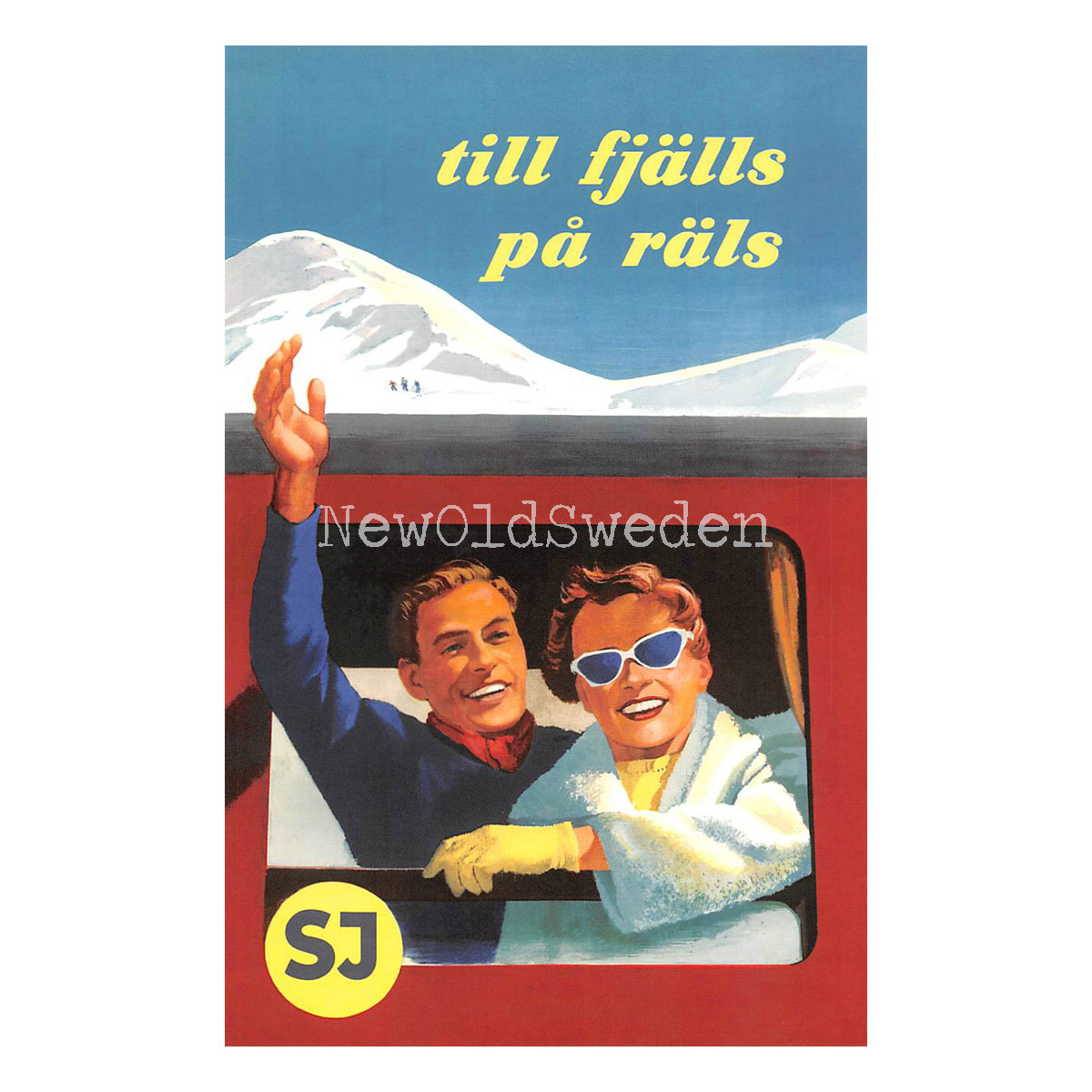 SJ TILL FJÄLLS PÅ RÄLS - 1953 - Vykort 12 x 18 cm - 4