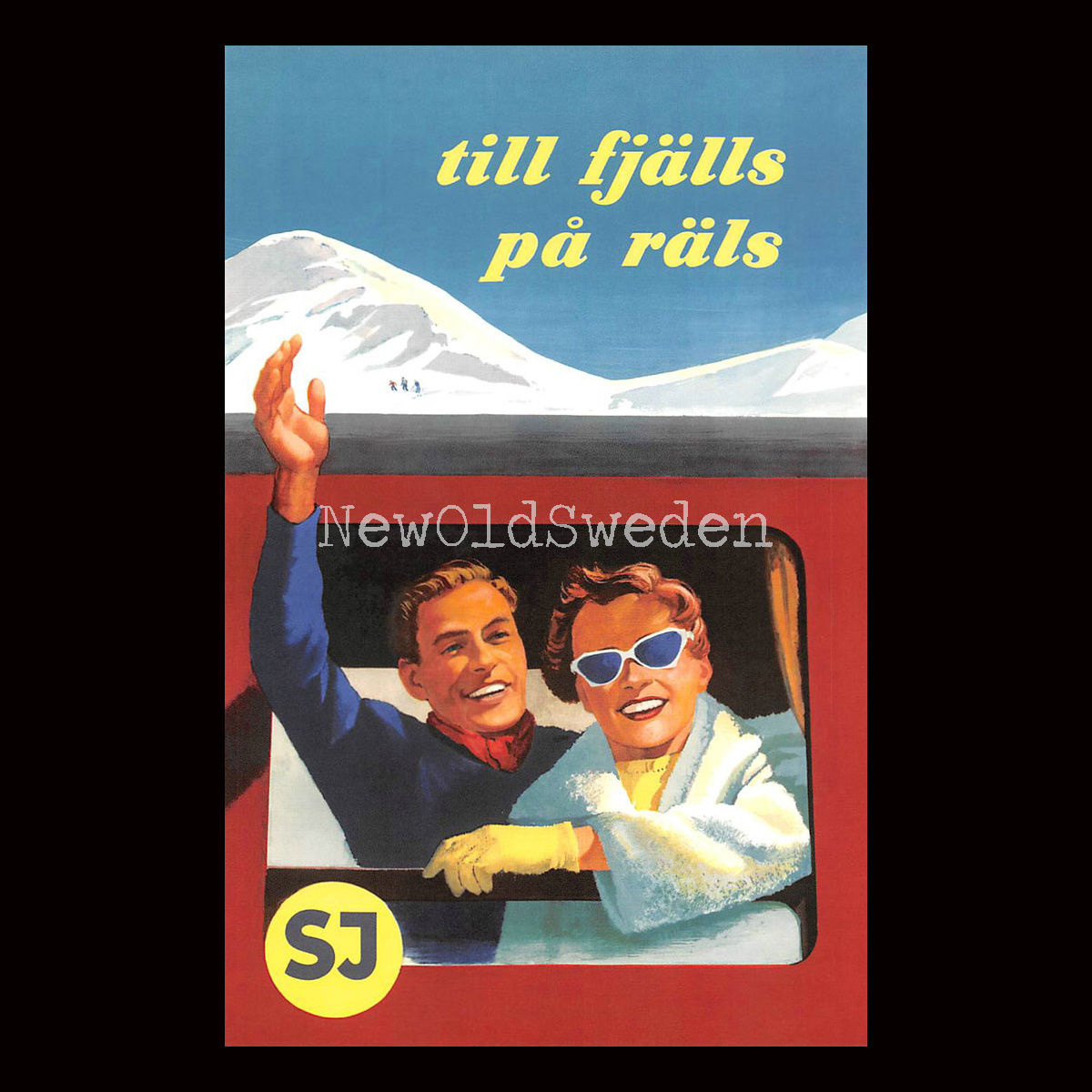 SJ TILL FJÄLLS PÅ RÄLS - 1953 - Vykort 12 x 18 cm