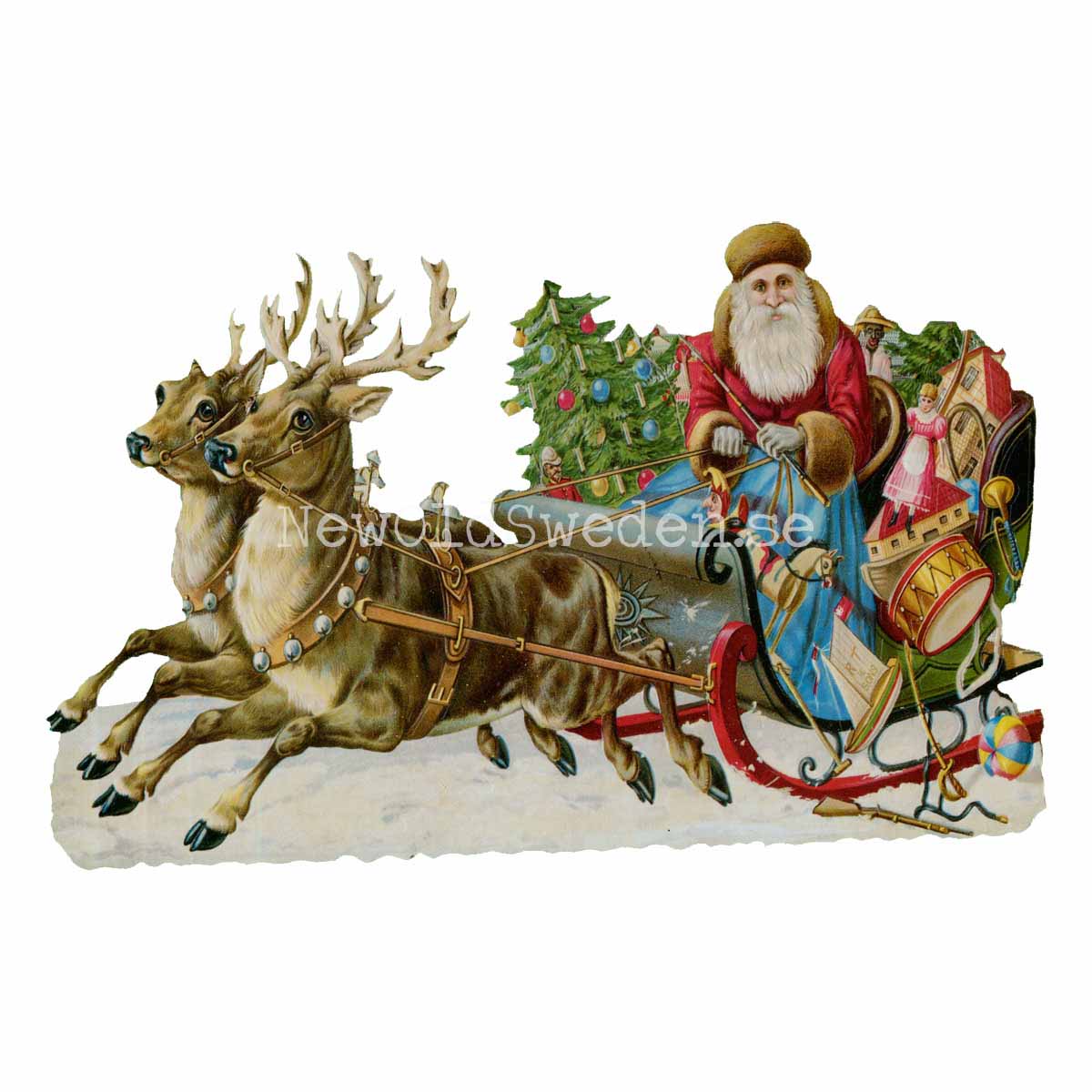 Reindeer Sleigh 16.5x10 cm - Bokmärke © Ernst Freihoff 5022 - 3