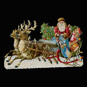 Reindeer Sleigh 16.5x10 cm - Bokmärke © Ernst Freihoff 5022