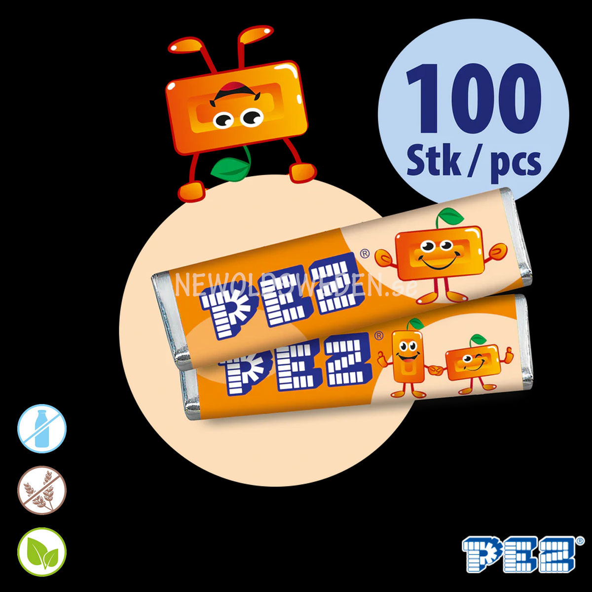 PEZ Bulk Pack ORANGE (100 pcs) -  Bäst före: 2026-12-30