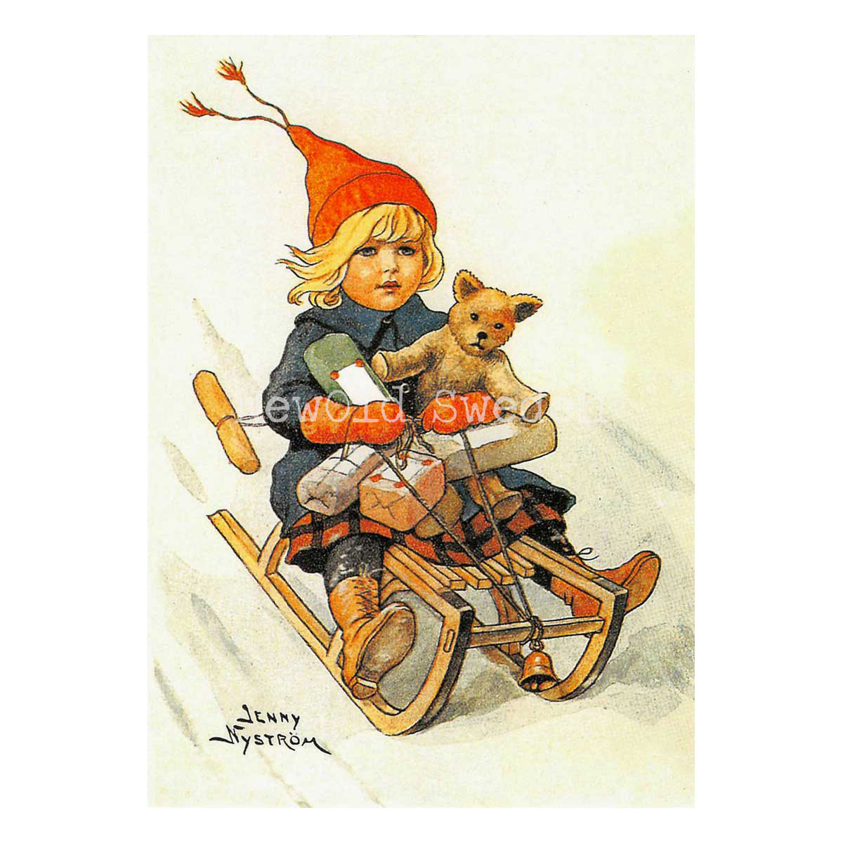 Flickan på kälken God Jul - Jenny Nyström - 1017 - 4