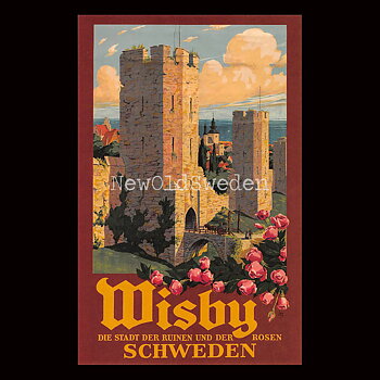 VISBY, ROSOR OCH MUREN - 1930´s - Vykort 12 x 18 cm