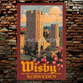 VISBY, ROSOR OCH MUREN - 1930´s - Vykort 12 x 18 cm