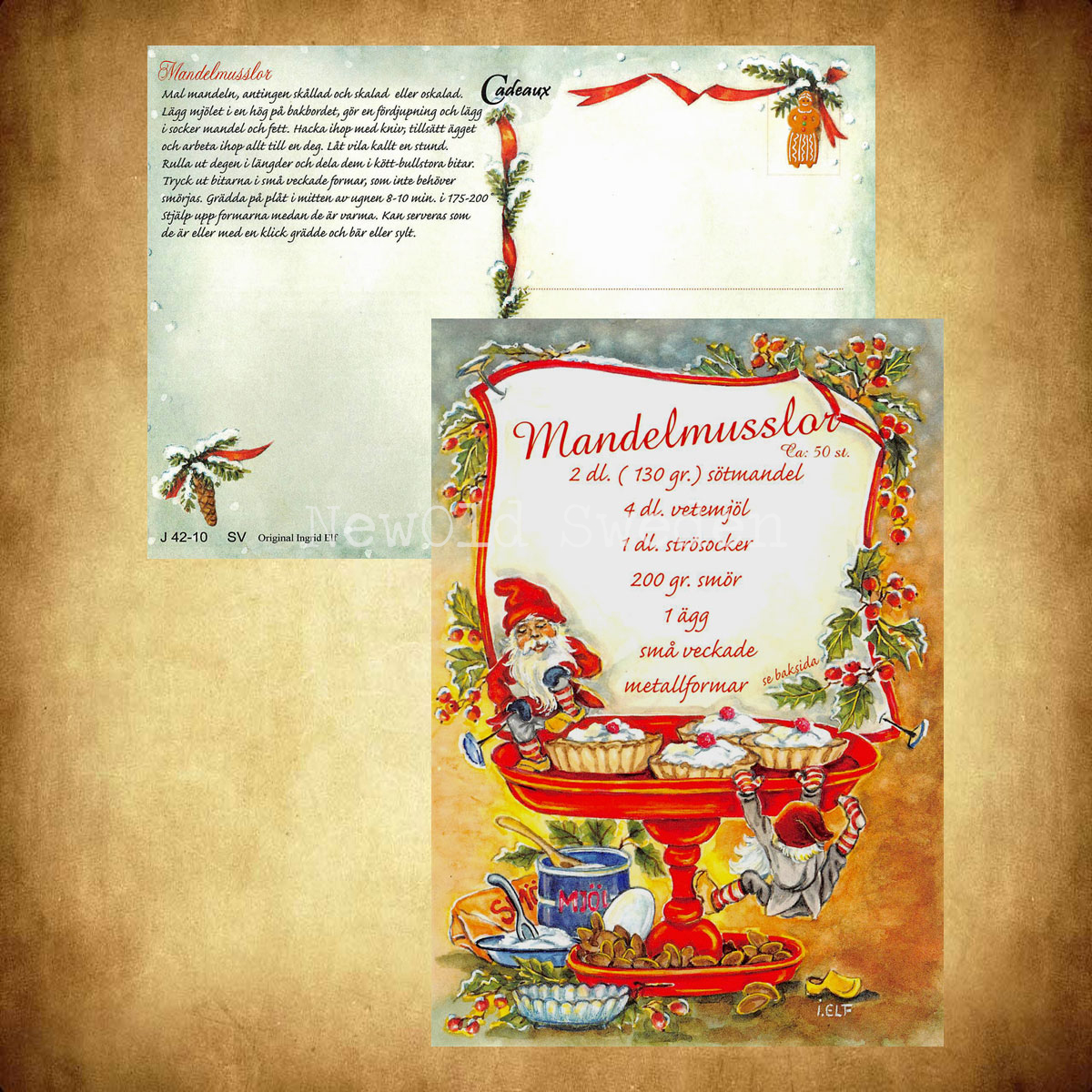 Mandelmusslor - Julkort Receptvykort - Ingrid Elf - 961 - 3