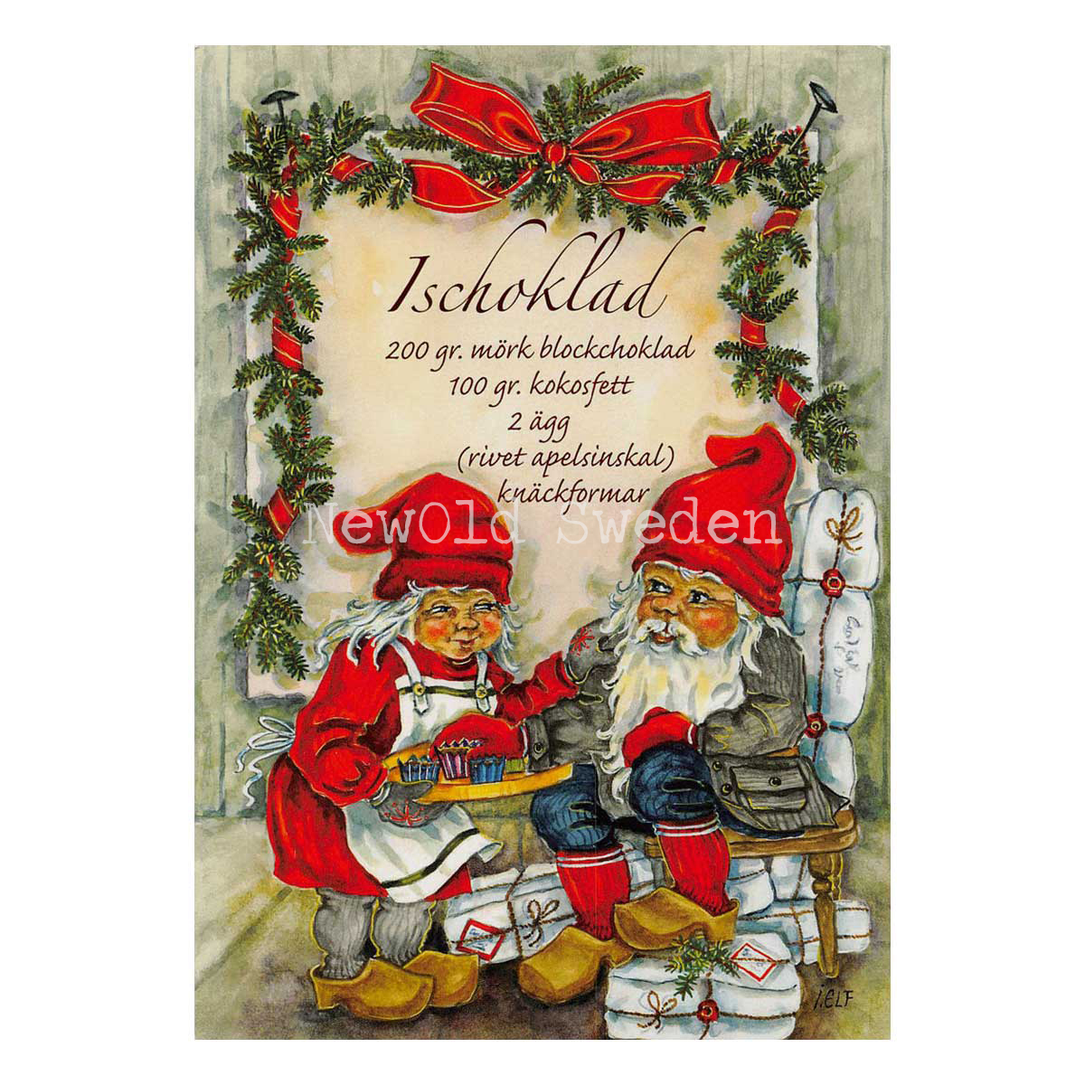 Ischoklad - Julkort Receptvykort - Ingrid Elf - 960 - 4