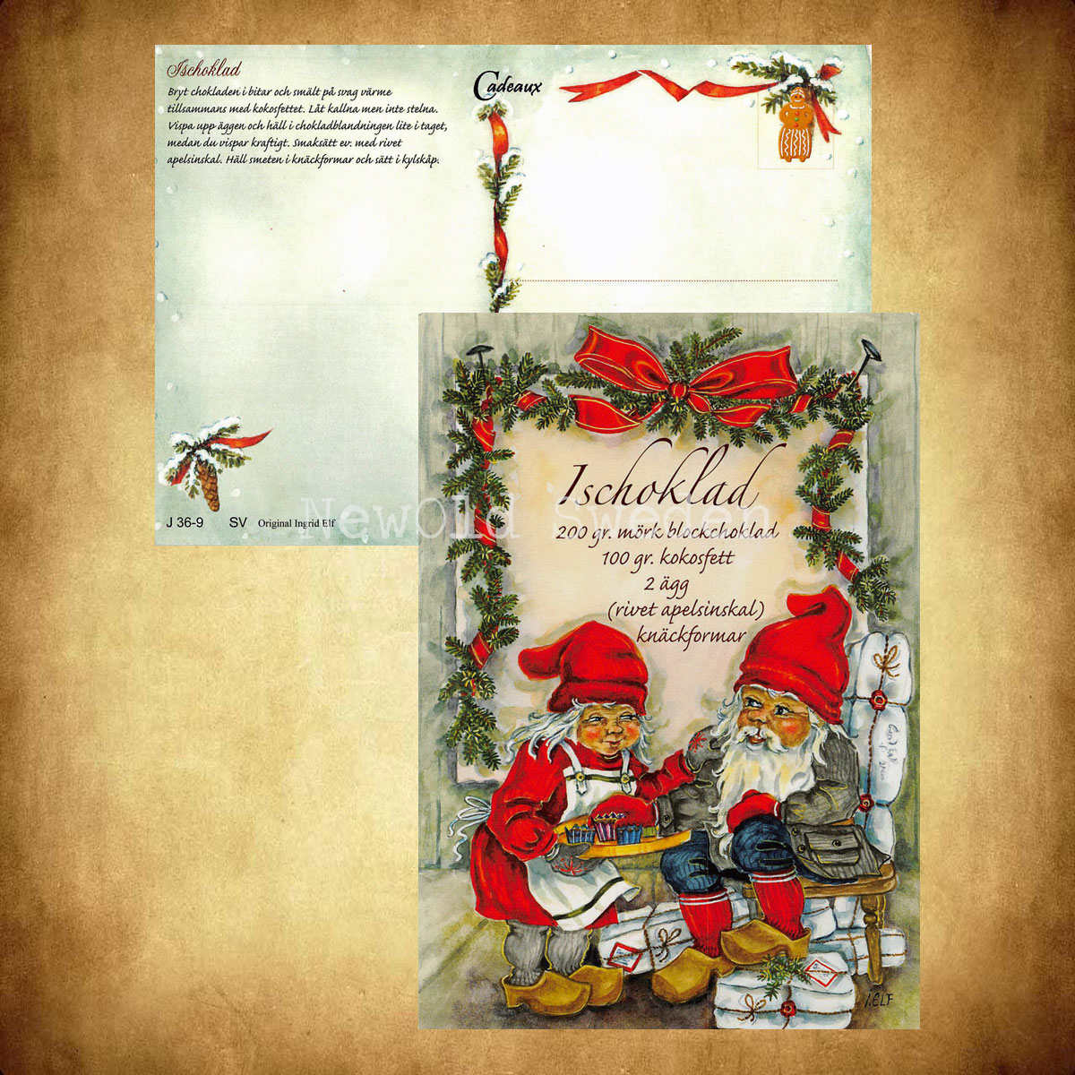 Ischoklad - Julkort Receptvykort - Ingrid Elf - 960 - 3