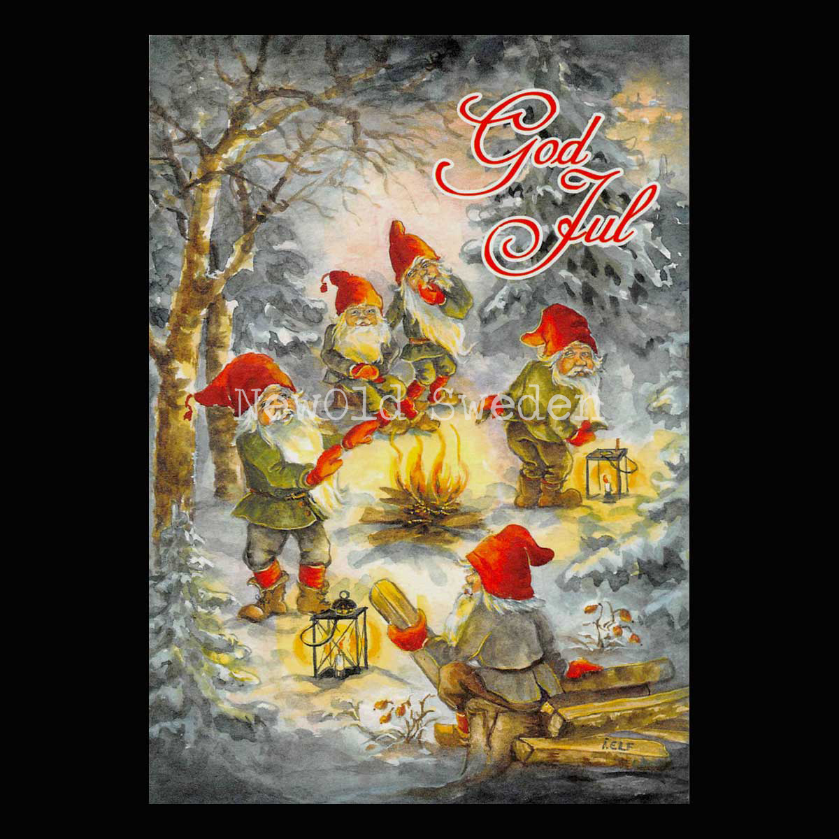 Kvällsbrasan -God Jul - Ingrid Elf - 1016
