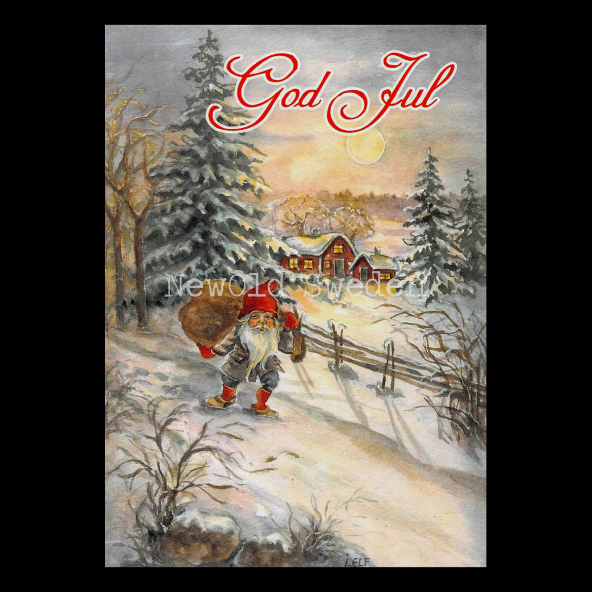 På väg - God Jul & Gott Nytt År - Ingrid Elf - 1015
