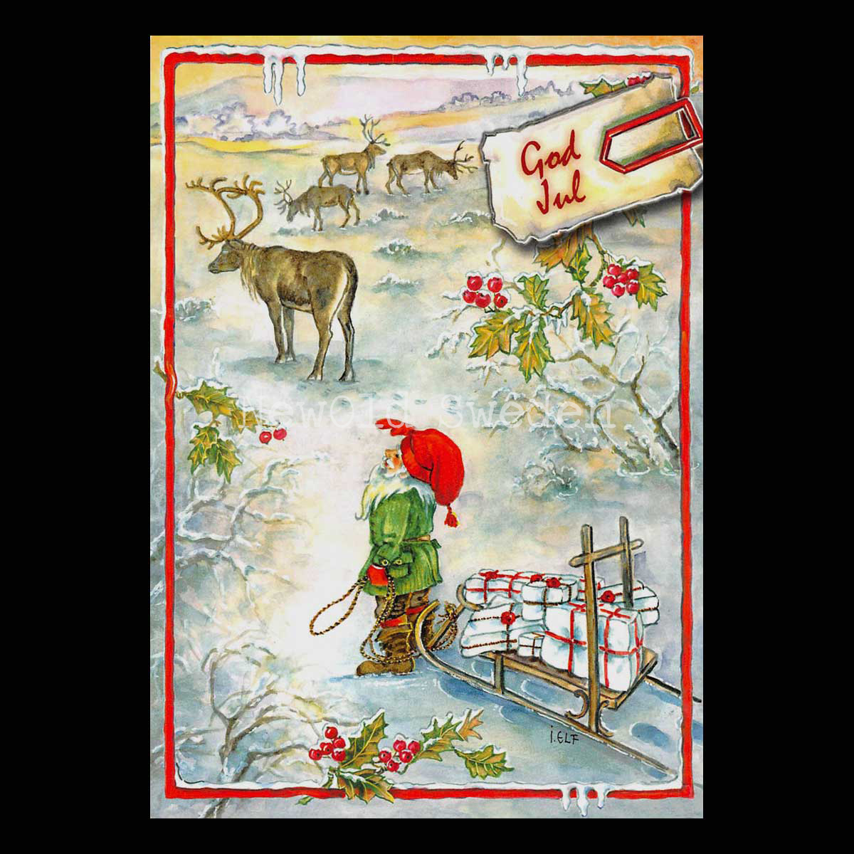 Renarna och tomten - Ingrid Elf - 1006