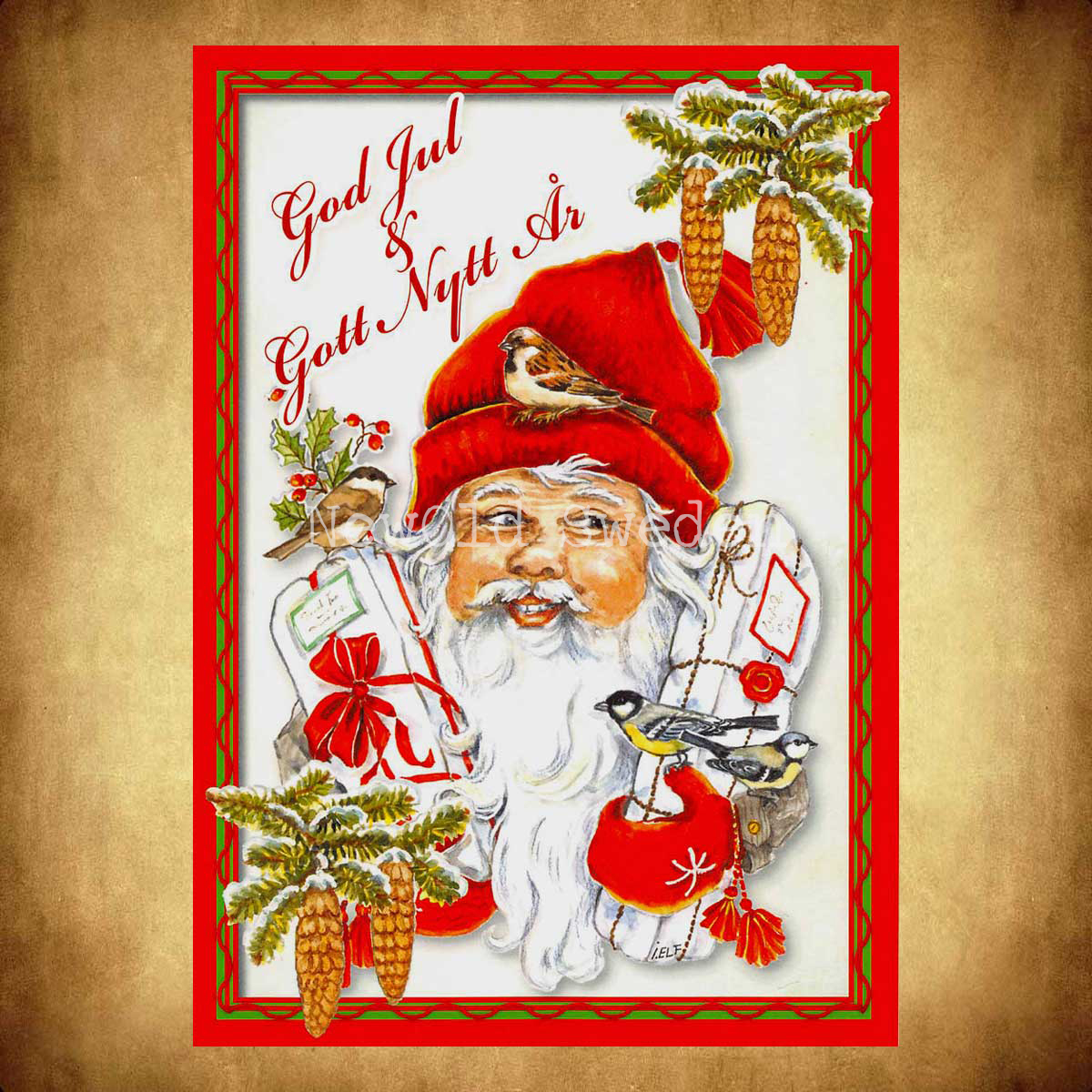 God Jul & Gott Nytt År - Ingrid Elf -1008 - 2
