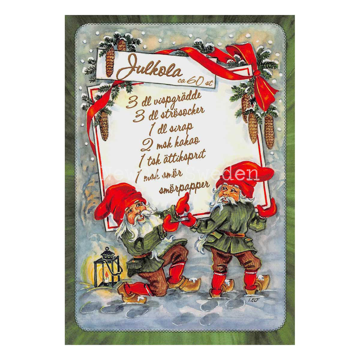 Julkola - Julkort Receptvykort  - Ingrid Elf - 961 - 4