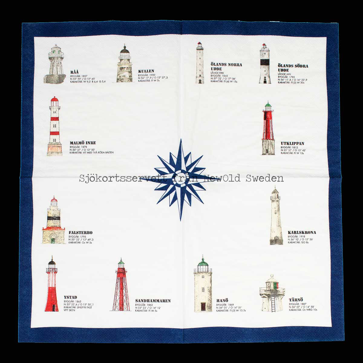 Fyrservett Sydkusten - 20-PACK - 33 x 33 cm