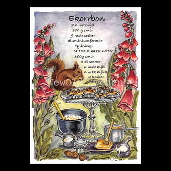 Ekorrbon - Receptvykort - Ingrid Elf - 963