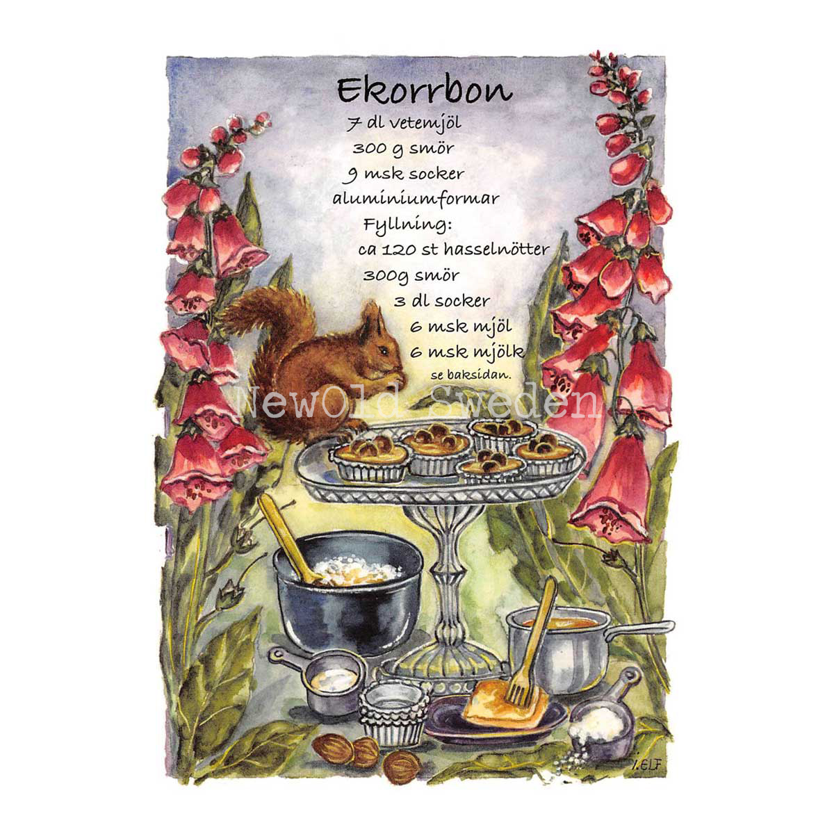 Ekorrbon - Receptvykort - Ingrid Elf - 963 - 4