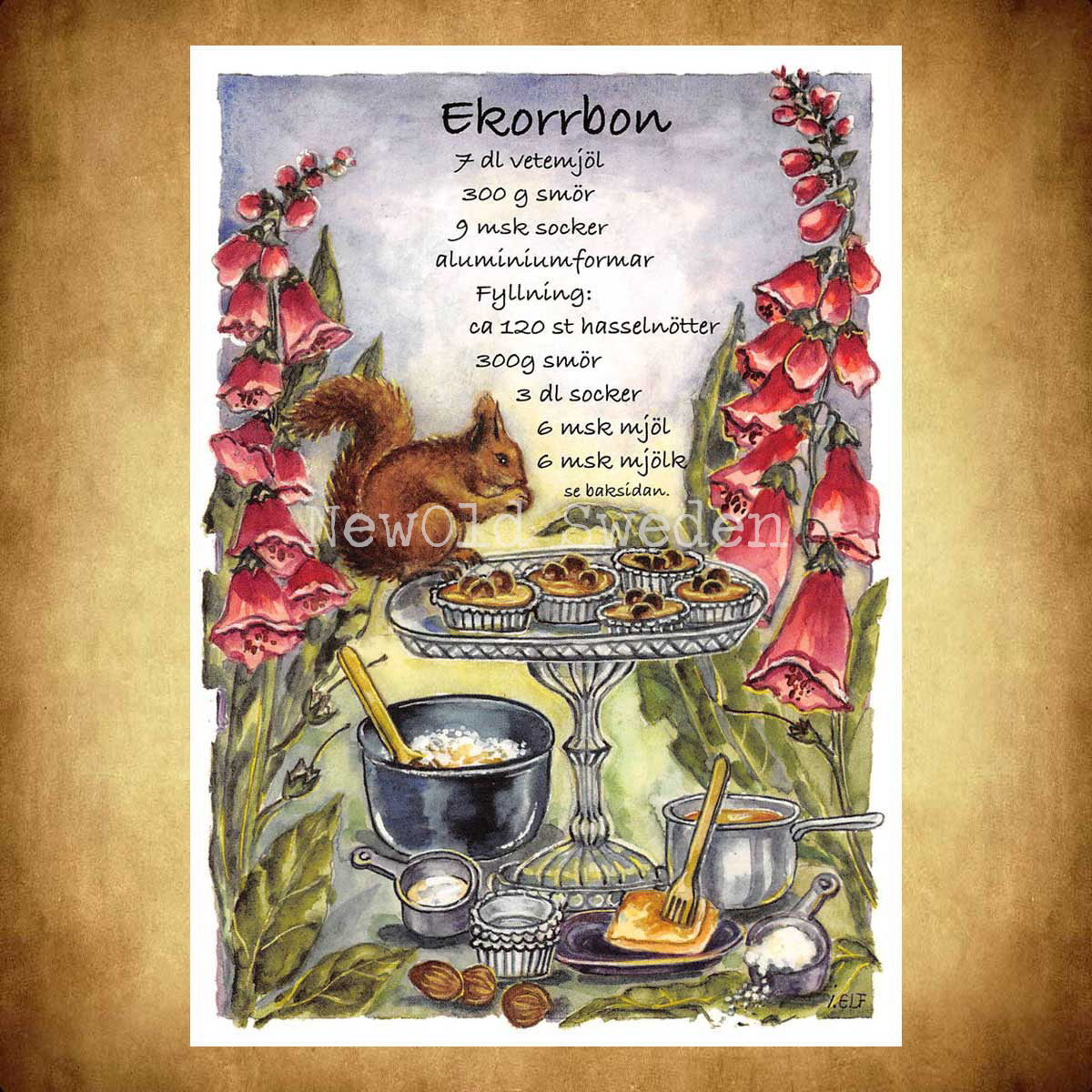 Ekorrbon - Receptvykort - Ingrid Elf - 963 - 2