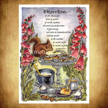 Ekorrbon - Receptvykort - Ingrid Elf - 963