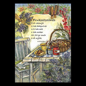 Frukostscones - Receptvykort - Ingrid Elf - 963