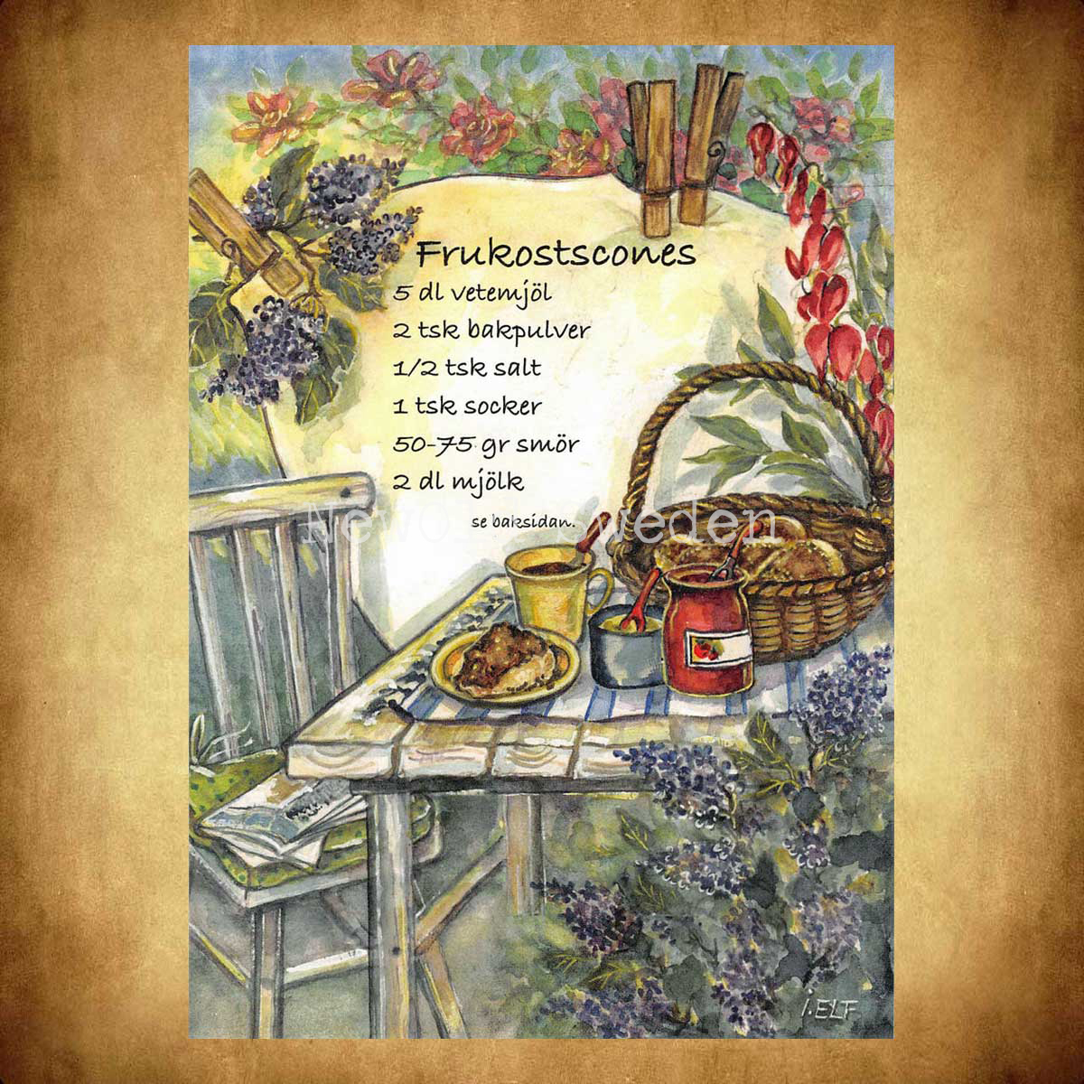 Frukostscones - Receptvykort - Ingrid Elf - 963 - 2