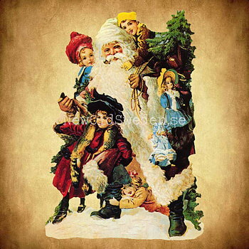 Santa in white 10.5x16 cm - Bokmärke © Ernst Freihoff 5023