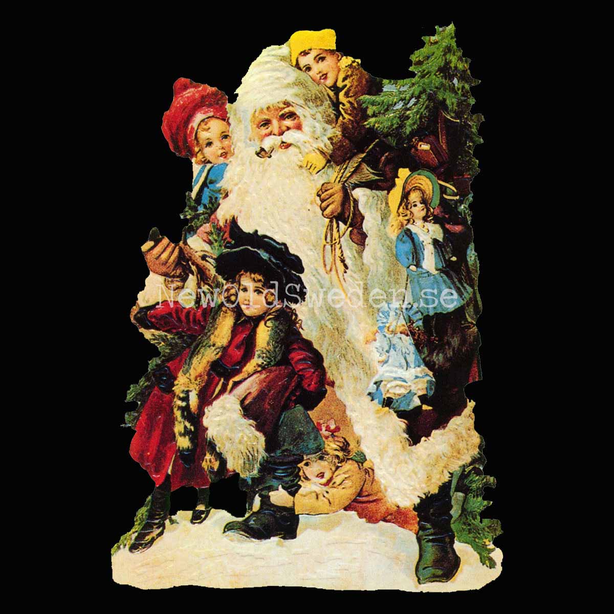 Santa in white 10.5x16 cm - Bokmärke © Ernst Freihoff 5023