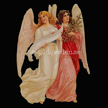 Two Angels with Christmas Tree 11.5x15.5 cm - Bokmärke © Ernst Freihoff 5025
