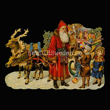 Reindeer Sleigh 16.5x11.5 cm - Bokmärke © Ernst Freihoff 5033