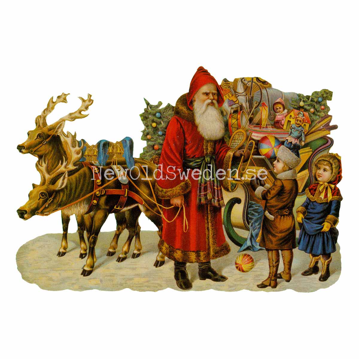 Reindeer Sleigh 16.5x11.5 cm - Bokmärke © Ernst Freihoff 5033 - 3