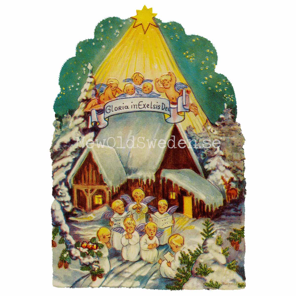 House with Angels 11x16 cm - Bokmärke © Ernst Freihoff 5034 - 3