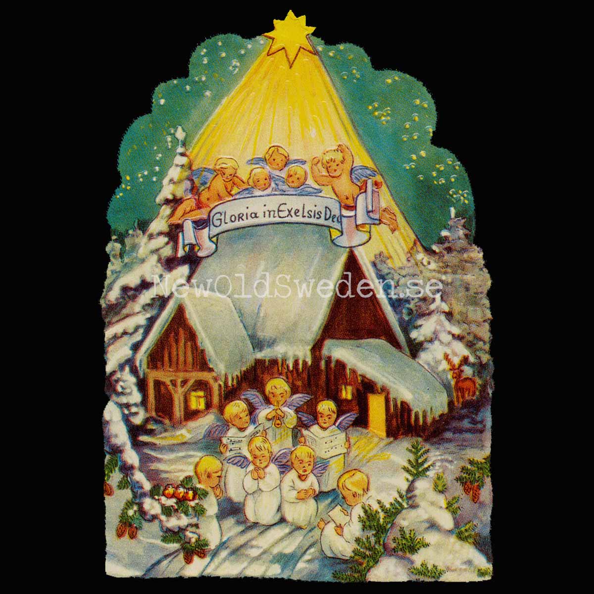 House with Angels 11x16 cm - Bokmärke © Ernst Freihoff 5034