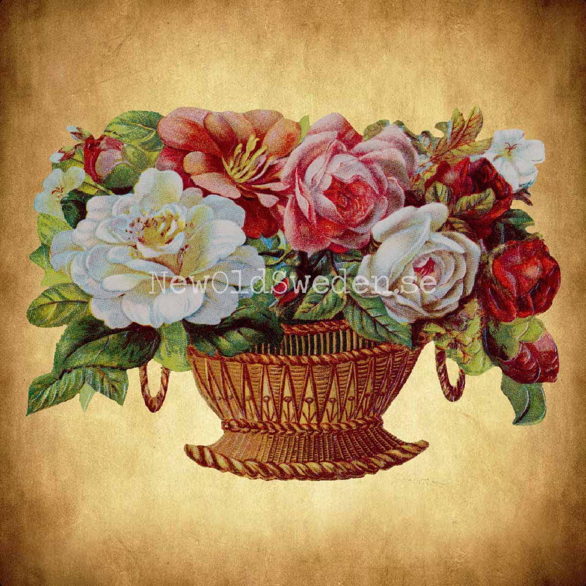 Basket with Flowers 16.5x12 cm - Bokmärke © Ernst Freihoff 5078 - 2