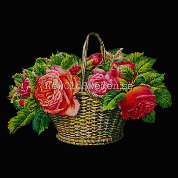 Basket with Roses 16.5x11.5 cm - Bokmärke © Ernst Freihoff 5079