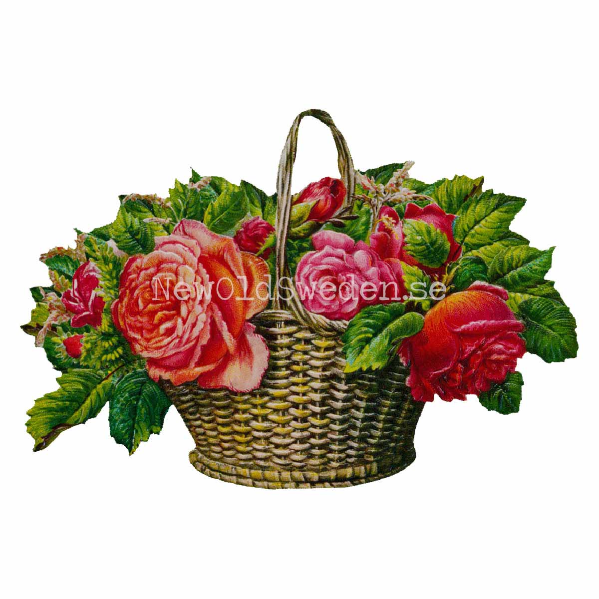 Basket with Roses 16.5x11.5 cm - Bokmärke © Ernst Freihoff 5079 - 3