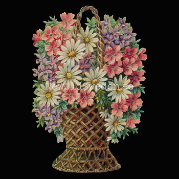 Basket with Flowers 11x16.5 cm - Bokmärke © Ernst Freihoff 5082