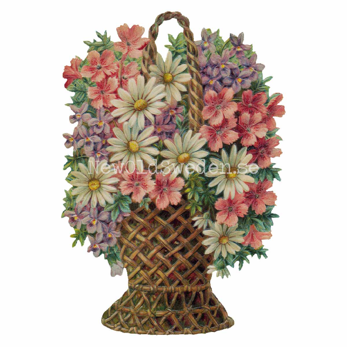 Basket with Flowers 11x16.5 cm - Bokmärke © Ernst Freihoff 5082 - 3