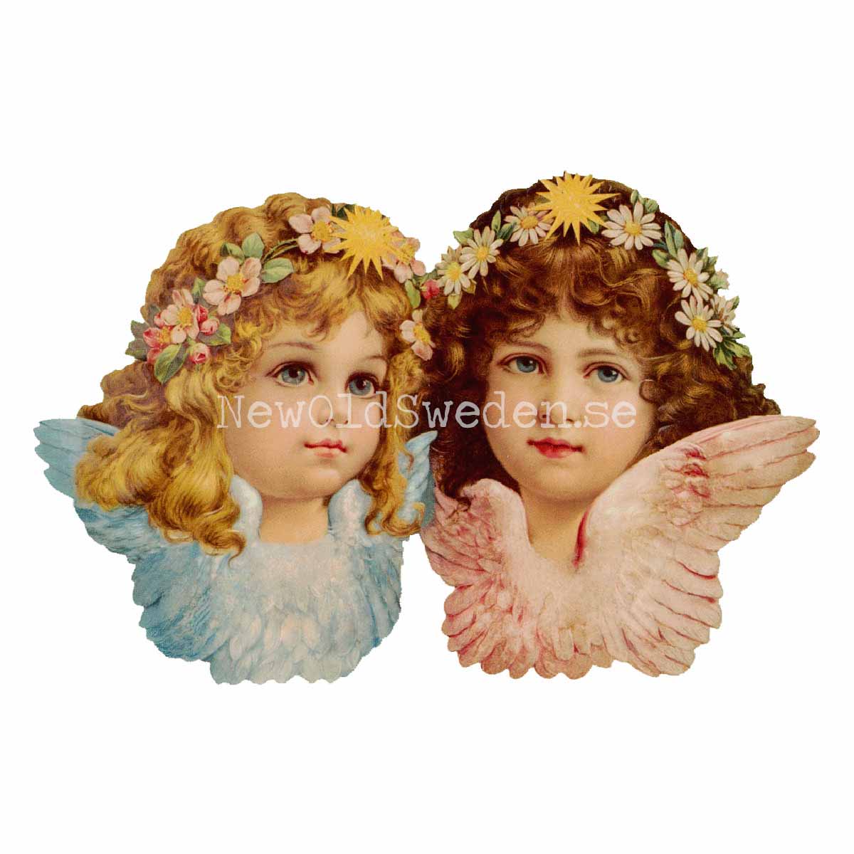 Two Angel with Wreath of Flowers 16.5x10.5 cm - Bokmärke © Ernst Freihoff 5172 - 3