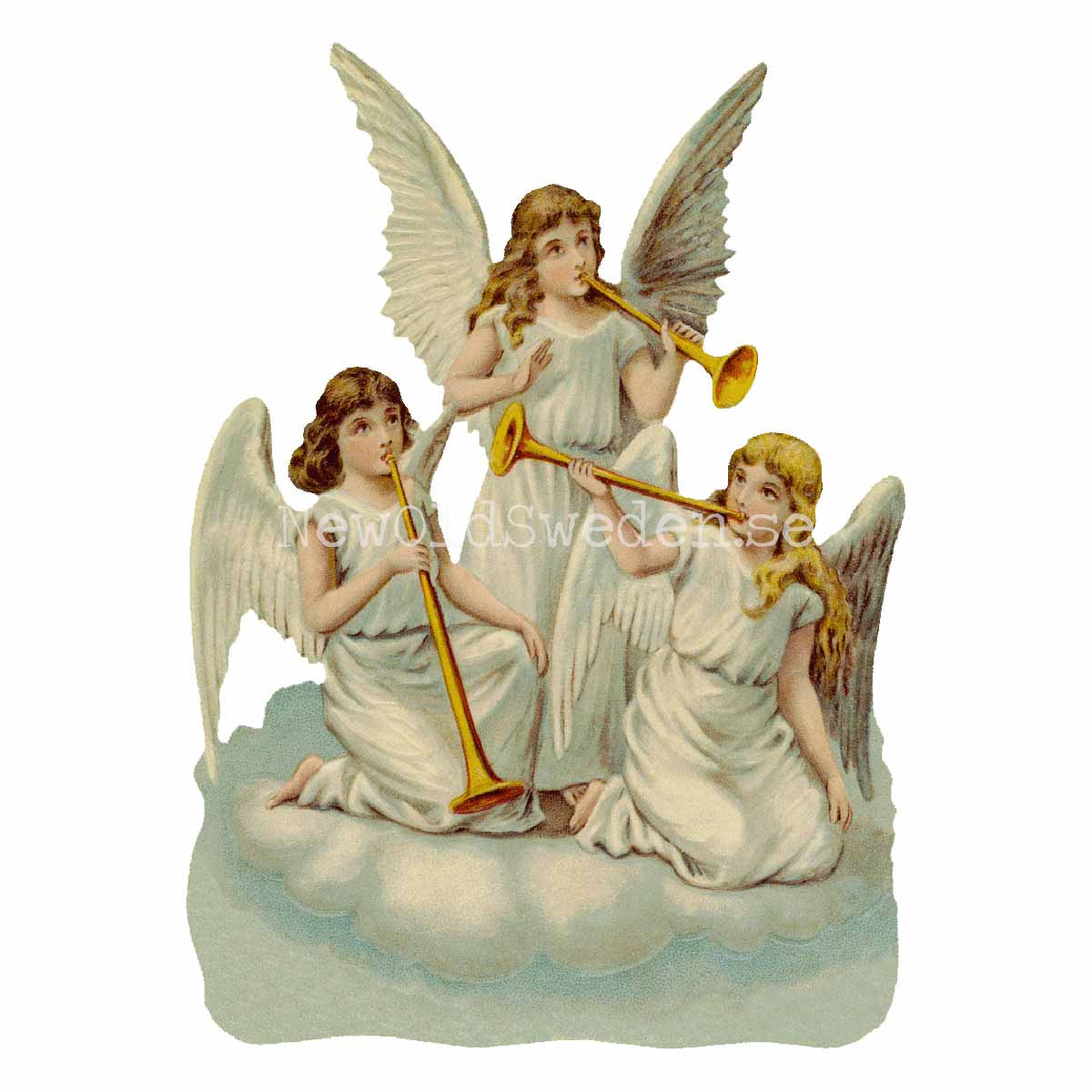 Three Angels with Trompets 11x16 cm - Bokmärke © Ernst Freihoff 5175 - 3