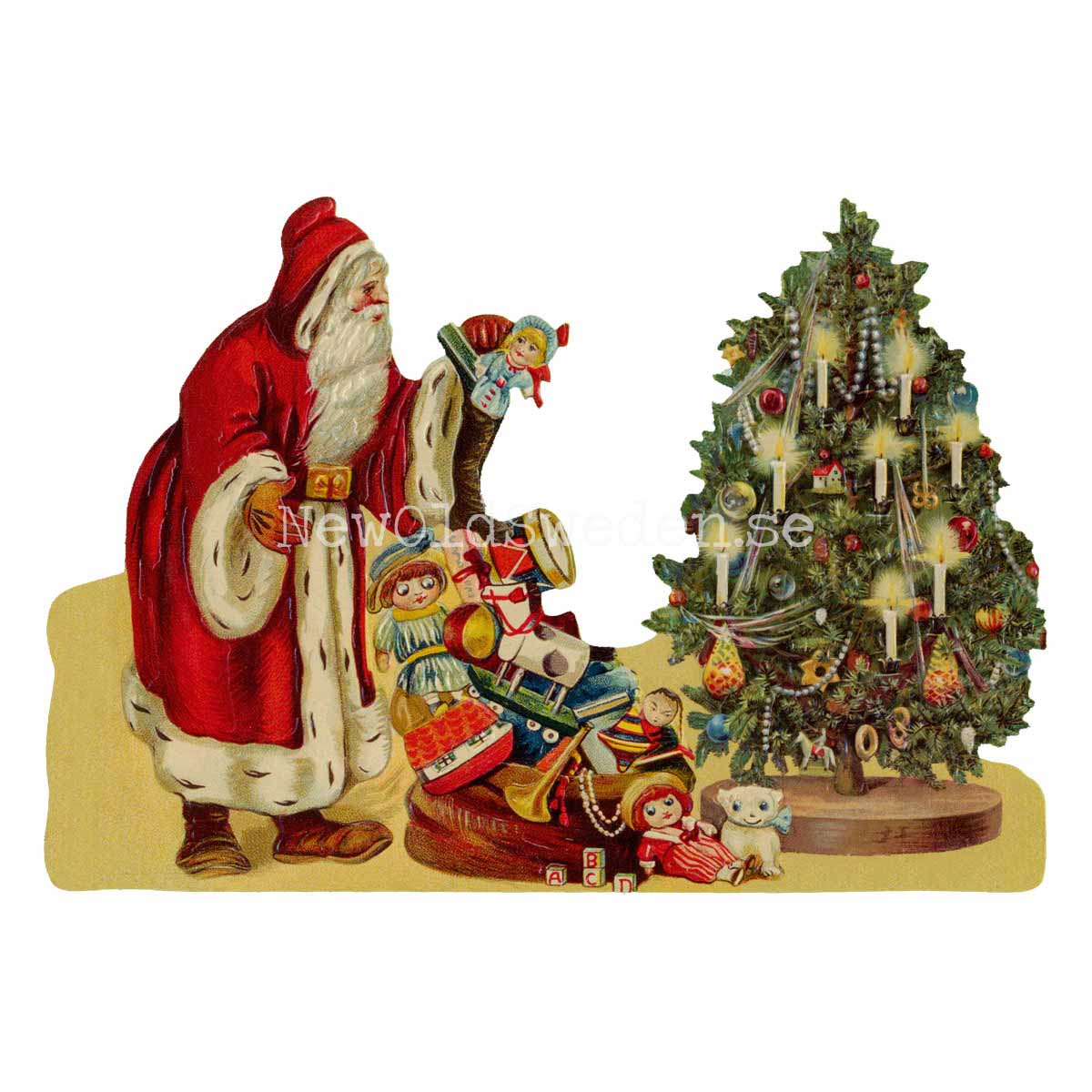 Santa Claus with Tree 16.5x11.5 cm - Bokmärke © Ernst Freihoff 5177 - 3