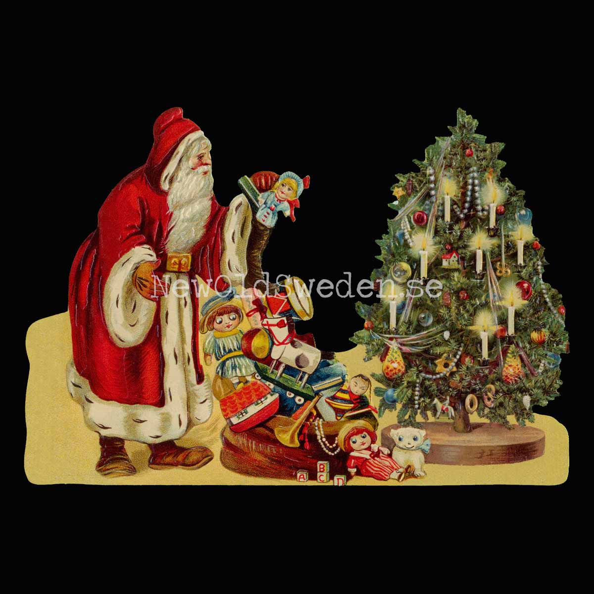 Santa Claus with Tree 16.5x11.5 cm - Bokmärke © Ernst Freihoff 5177