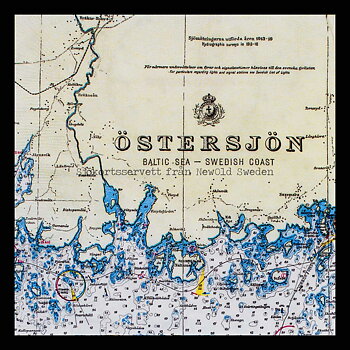 Sjökortsservetter Ronneby - 20-PACK - 33 x 33 cm