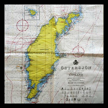 Sjökortsservetter Gotland - 20-PACK - 33 x 33 cm
