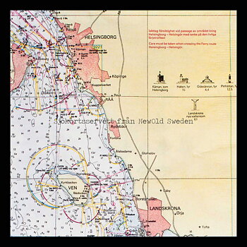 Sjökortsservetter Norra Öresund - 20-PACK - 33 x 33 cm
