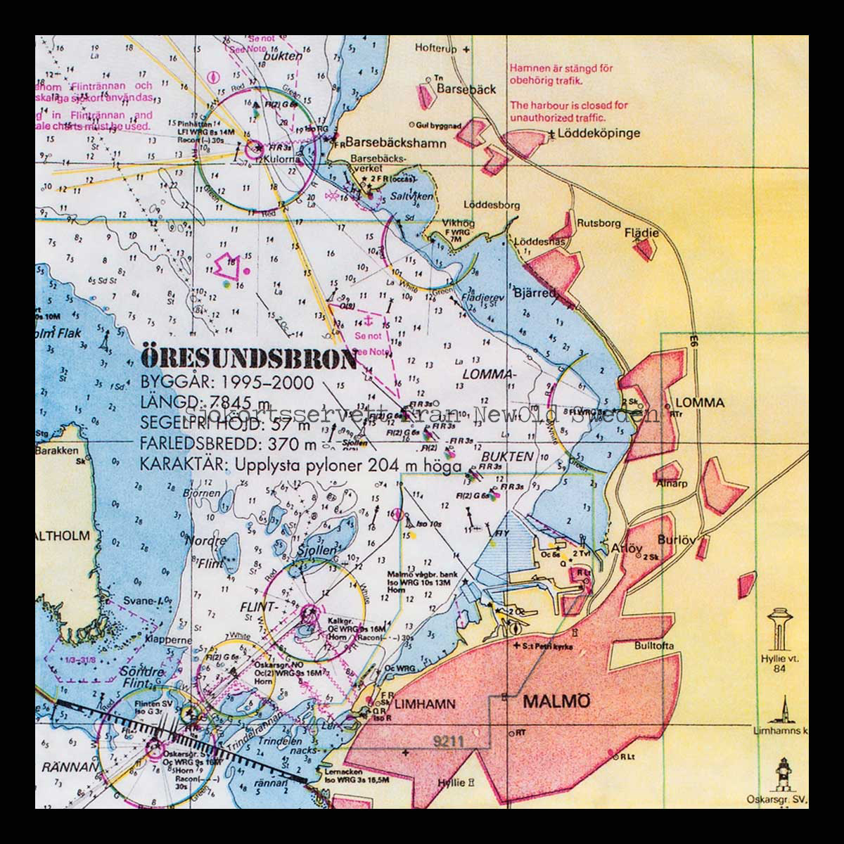 Sjökortsservetter Södra Öresund - 20-PACK - 33 x 33 cm