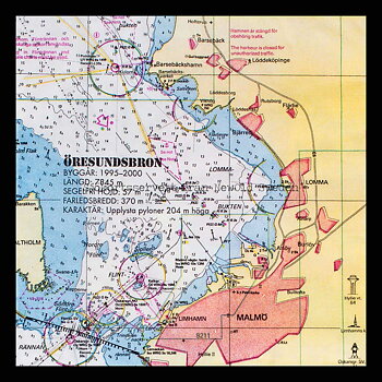 Sjökortsservetter Södra Öresund - 20-PACK - 33 x 33 cm