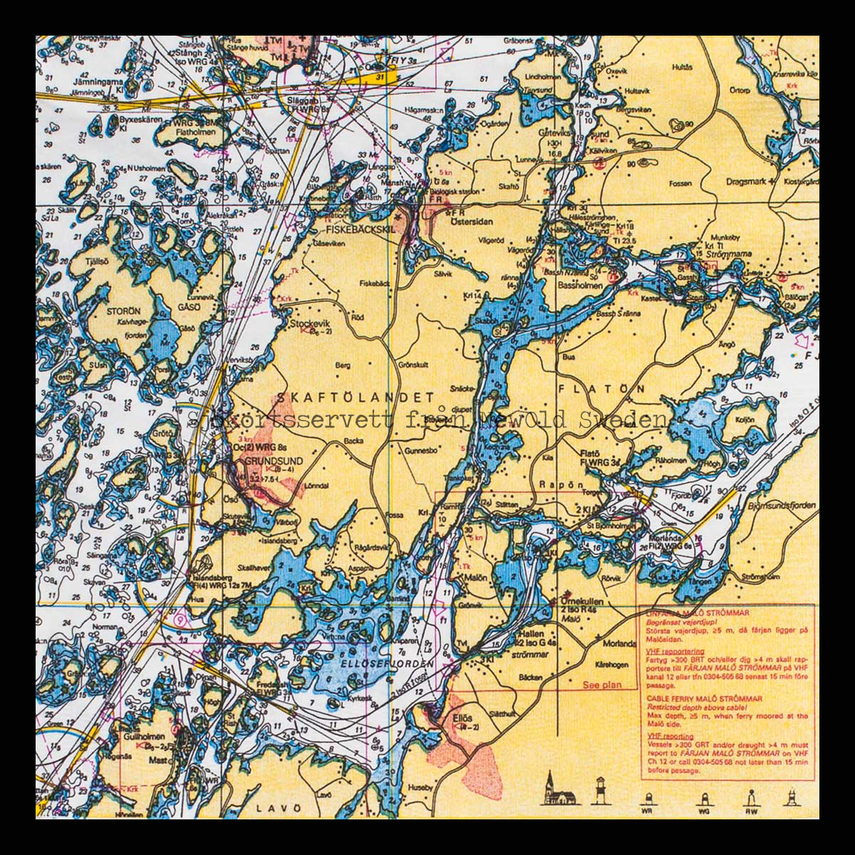 Sjökortsservetter Smögen-Lysekil - 20-PACK - 33 x 33 cm