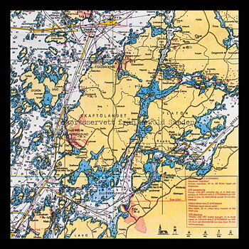 Sjökortsservetter Smögen-Lysekil - 20-PACK - 33 x 33 cm